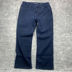 Croft & Barrow Womens Blue Natural Fit Stretch Straight Leg Boot Cut‎ Jeans 12Sh